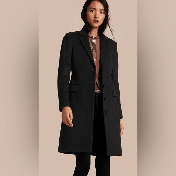 Burberry Wool Cashmere Tailored Coat sz 14 - Picture 1 of 14